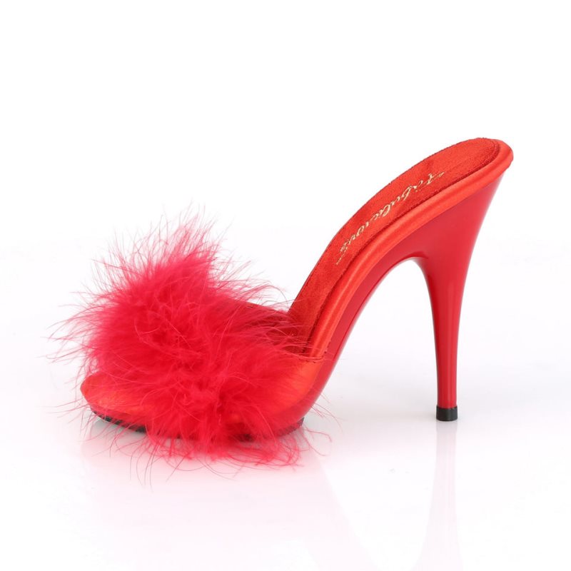 Pleaser Poise-501F Badslippers Plateauzool Dames Rood | BELGIE BEOVPANS