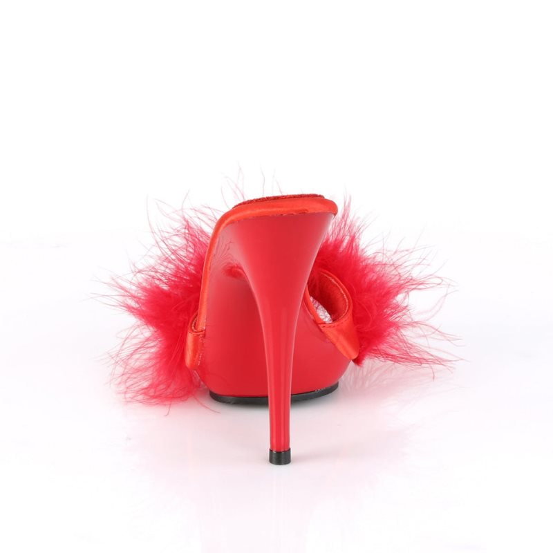 Pleaser Poise-501F Badslippers Plateauzool Dames Rood | BELGIE BEOVPANS