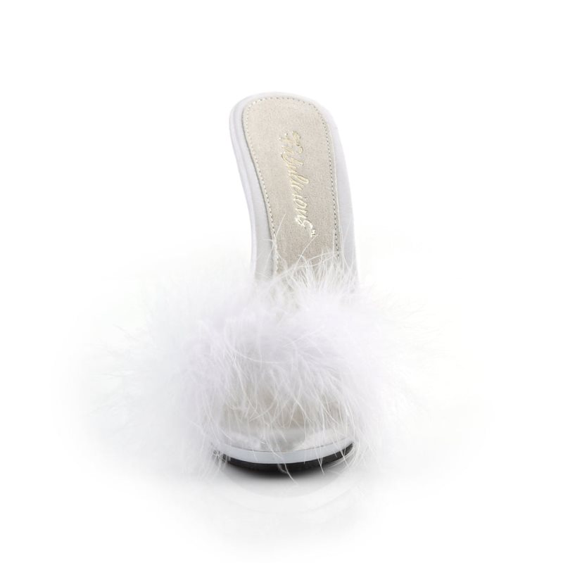 Pleaser Poise-501F Badslippers Plateauzool Dames Wit | BELGIE BELSQYWR