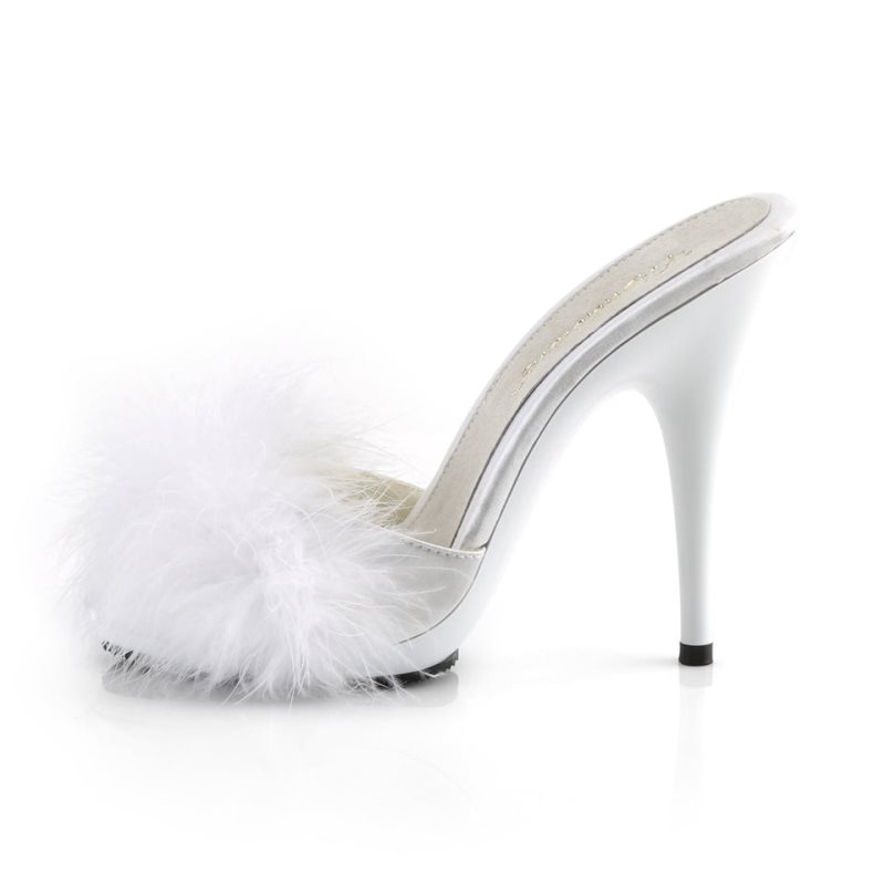 Pleaser Poise-501F Badslippers Plateauzool Dames Wit | BELGIE BELSQYWR