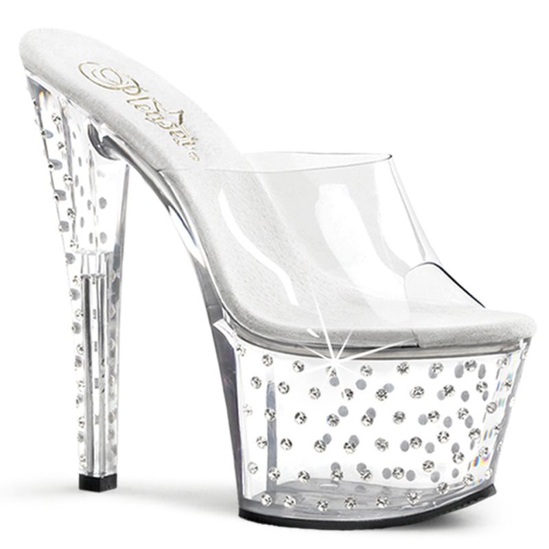 Pleaser Stardust-701 Badslippers Plateauzool Dames Clear | BELGIE BEXMVOYA