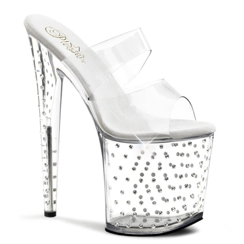 Pleaser Stardust-802 Badslippers Plateauzool Dames Clear | BELGIE BEMFQHDN